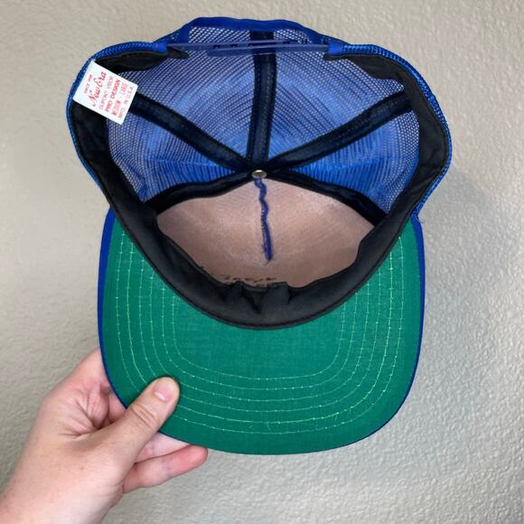 VTG New Era 100 Anniversary Dodger’s Blue Snap Back Trucker Baseball Hat Med-Lg - Picture 4 of 12